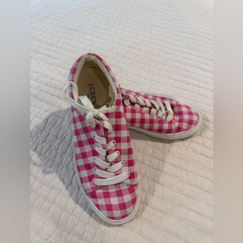 J. Crew Pink Checkered Women's Sneakers